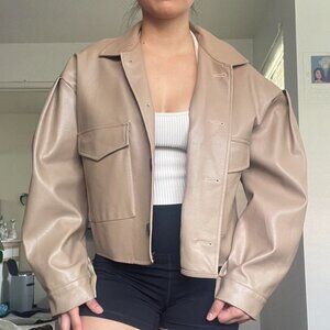 Faux Leather Jacket without pockets